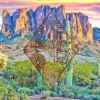 Arizona, Texas Desert Rhombus Metal Wall Art, American Western Home Decor