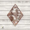 Arizona, Texas Desert Rhombus Metal Wall Art, American Western Home Decor