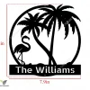 Flamingo And Palm Trees Family Custom Metal Sign - Personalized Family Name Metal Sign - Wedding Gift - Personalized Gift - Metal Wall Art