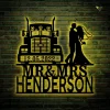 Personalized Truck Wedding Couple Metal Wall Art With Led Lights, Truck Bride And Groom, Mr And Mrs, Gift For Trucker, Wedding Gift