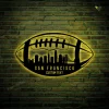 Custom San Francisco Football Metal Sign With Led Lights, Football Team Metal Wall Art, Personalized Name Football Player Metal Sign