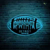 Custom Detroit City Skyline Football Team Metal Sign With Led Lights, Personalized Name Football Player Metal Sign, Kid Room Decor