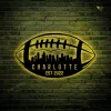 Custom Football Team City Silhouette Metal Wall Art With Led Lights, Personalized Name Football Player Metal Sign, Kid Room Decor