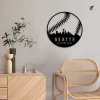 Custom Baseball Seattle City Metal Wall Art With Led Lights, Personalized Baseball Metal Art, Softball Metal Wall Decoration