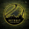 Personalized Detroit Baseball Metal Wall Art With Led Lights, Personalized Baseball Metal Art, Softball Metal Wall Decoration