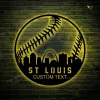 Custom St Louis Baseball Metal Wall Art With Led Lights, Softball Monogram Sign, Baseball Name Sign, Birthday Gift