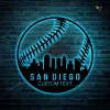 Custom San Diego Baseball Metal Wall Art With Led Lights, Softball Monogram Sign, Baseball Name Sign, Birthday Gift