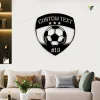 Custom Soccer Ball Metal Wall Art Led Light, Personalized Football Player Lover Sign Home Decor