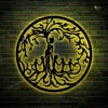 Metal Tree Of Life Sign With Led Lights, Family Roots Sign, Indoor Or Outdoor Metal Sign, Housewarming Gift