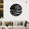 Custom Baseball American Flag Metal Wall Art With Led Lights, Personalized Baseball Player Name Sign Decoration For Room