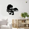 Personalized Dinosaur Monogram Sign With Led Lights, Custom Kid Name Sign Dino Metal Wall Art, Nursery Sign