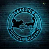 Personalized Squirrel Heaven Metal Wall Art With Led Lights, Metal Wall Art, Squirrel Camp, Squirrel Lover, Garden Decor