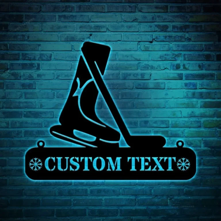 Customized Hockey Metal Wall Art Led Lights, Custom Hockey Player Metal Art, Hockey Extra Large Wall Decor, Gift For Dad