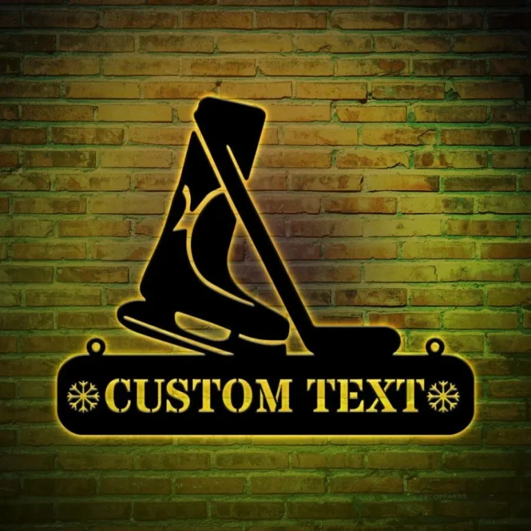 Customized Hockey Metal Wall Art Led Lights, Custom Hockey Player Metal Art, Hockey Extra Large Wall Decor, Gift For Dad