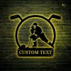 Customized Hockey Metal Wall Art Led Lights, Custom Hockey Player Metal Art, Hockey Hanging Wall Art, Gift For Dad