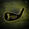 Customized Female Golfer Memorial Metal Wall Art Led Lights, Custom Golf Metal Art, Golf Oversized Accent, Gift For Dad