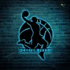 Customized Basketball Metal Wall Art Led Lights, Custom Basketball Metal Art, Basketball Backyard Artwork, Gift For Boy