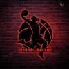 Customized Basketball Metal Wall Art Led Lights, Custom Basketball Metal Art, Basketball Backyard Artwork, Gift For Boy