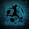 Customized Soccer Metal Wall Art Led Lights, Custom Soccer Metal Art, Soccer Decorative Artwork, Gift For Him