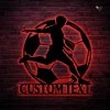 Customized Soccer Metal Wall Art Led Lights, Custom Soccer Metal Art, Soccer Decorative Artwork, Gift For Him