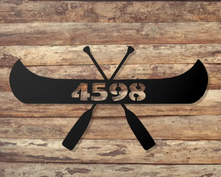 Personalized Canoe Sign Custom Family Name Metal Sign, Personalized Monogram Wall Metal Art