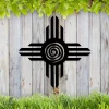 Zia Sun Metal Wall Decor, Zia Sun Native People Fence Plaque