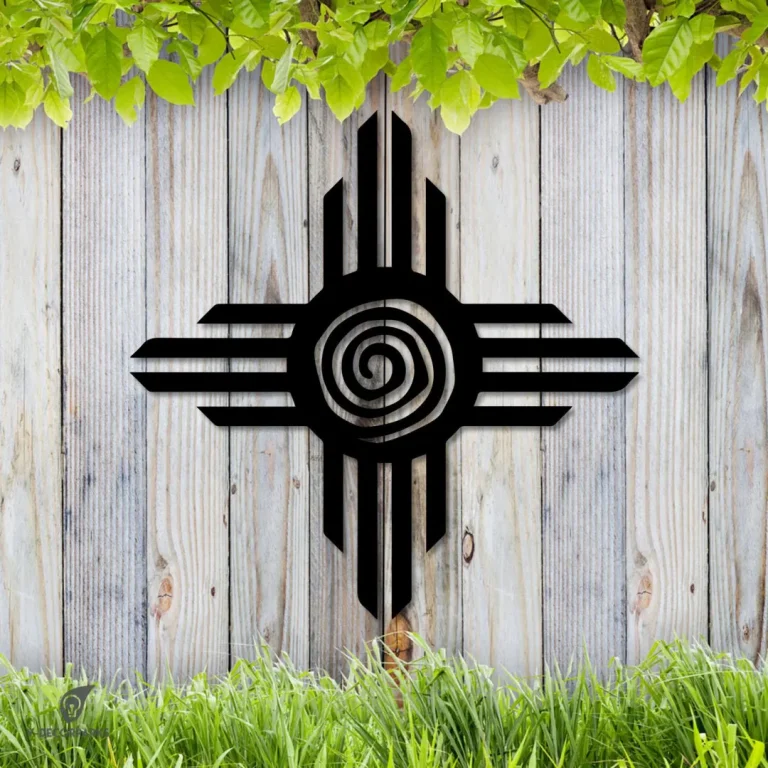 Zia Sun Metal Wall Decor, Zia Sun Native People Fence Plaque