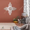 Zia Sun Metal Wall Decor, Zia Sun Native People Fence Plaque