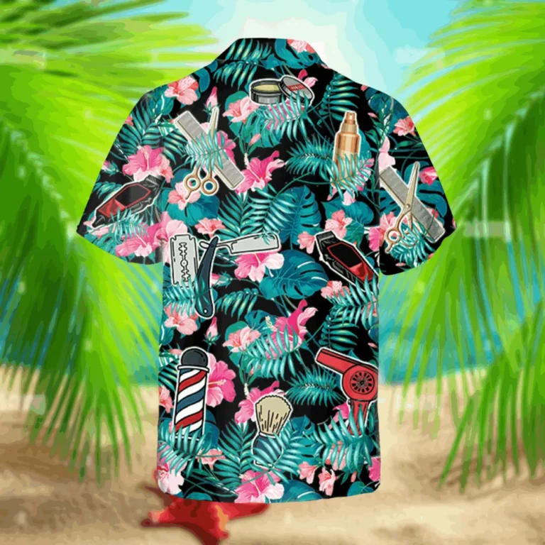 Tropical Plants Barber Hawaii Shirt, Hair Salon, Summer Outfit, Aloha Shirt For Mens, Womens