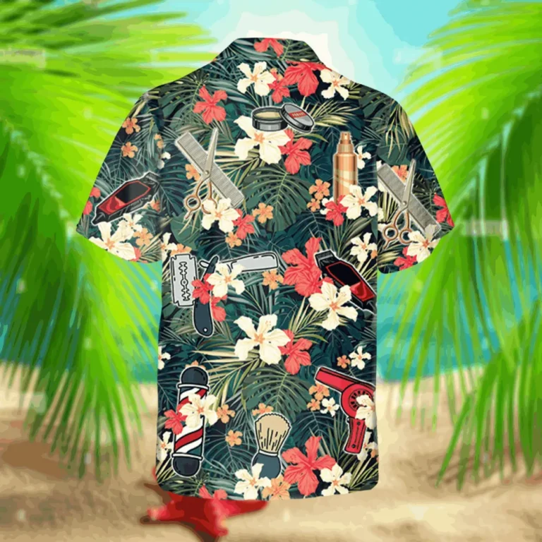 Barber Tools Hawaiian Shirt, Summer Shirt For Barbers, Aloha Shirt For Mens, Womens