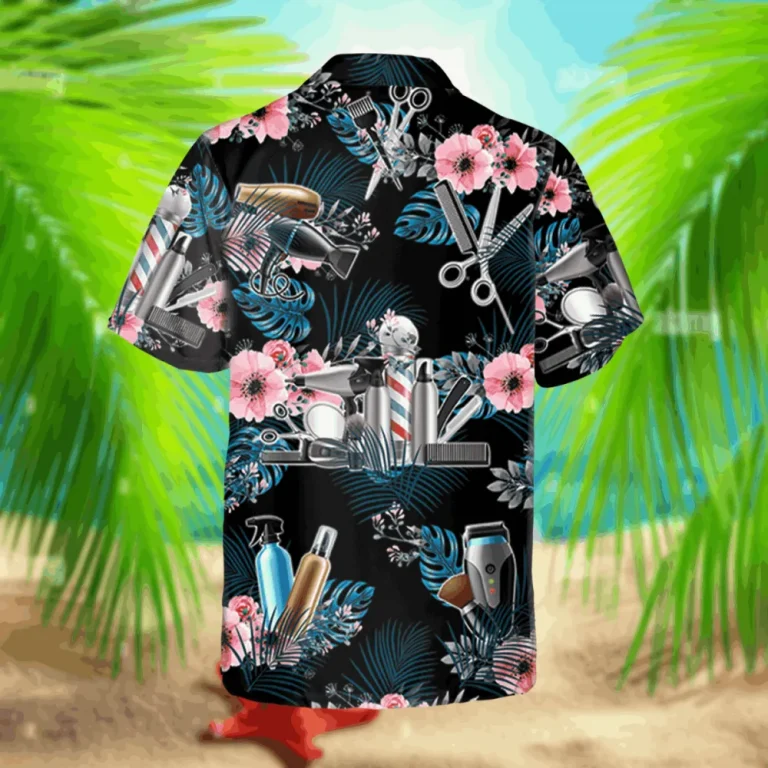 Black Barber Hawaii Shirt, Hairdryer 3d Apparel, Aloha Shirt For Mens, Womens