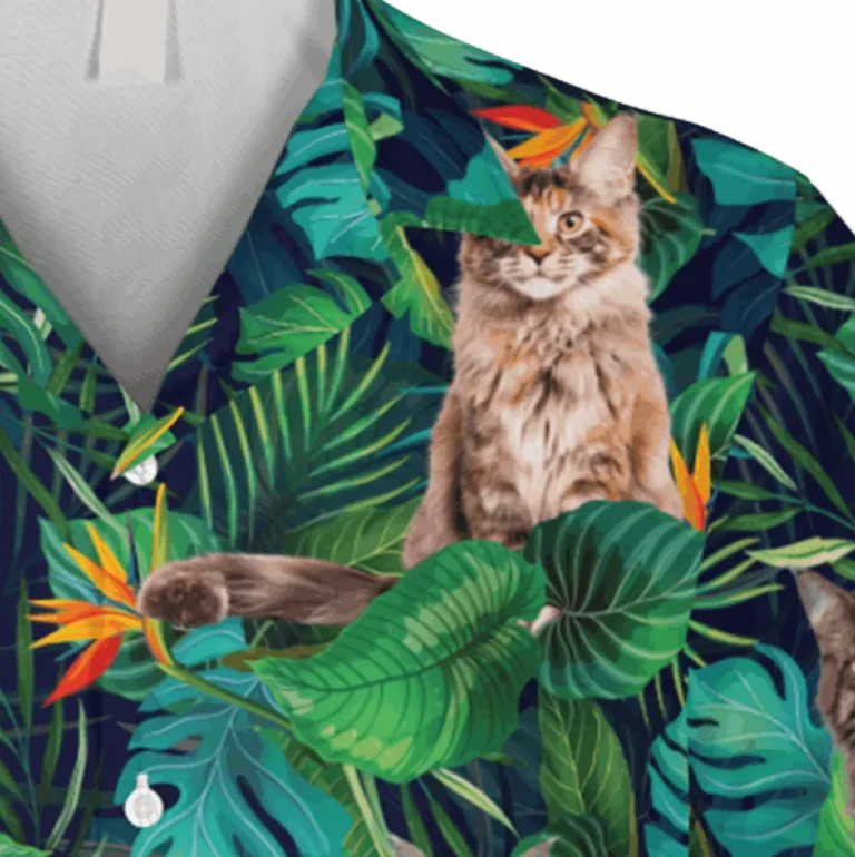 Tropical Funny Maine Coon Cat Hawaii Shirt, Aloha 3d Clothing, Aloha Shirt For Mens, Womens