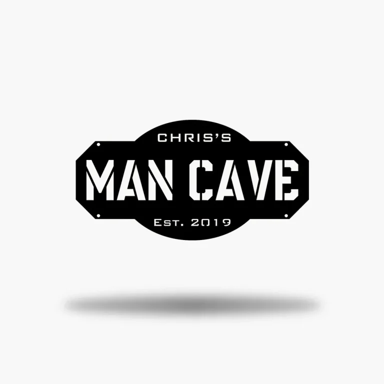 Personalized Man Cave Sign, Cut Metal Sign