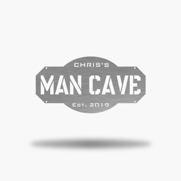 Personalized Man Cave Sign, Cut Metal Sign