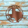 Customized Copper Texas Round Metal Art, Copper Texas Stainless Artwork