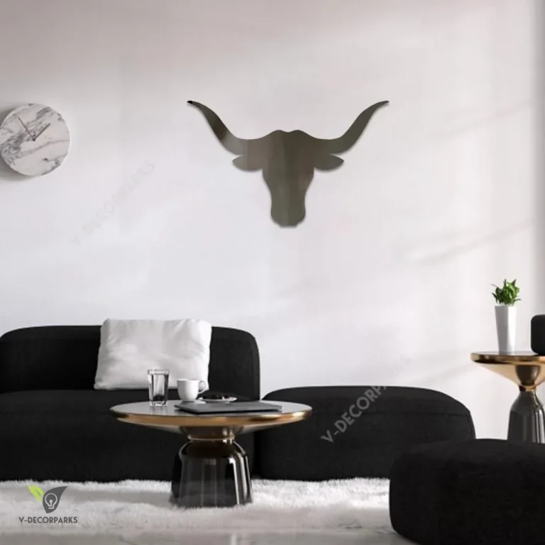 Bull Head Texas Metal Wall Decoration, Bull Head Decorative Art