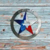 Custom Lone Star And Texas Map Metal Sign, Texas Large Sign