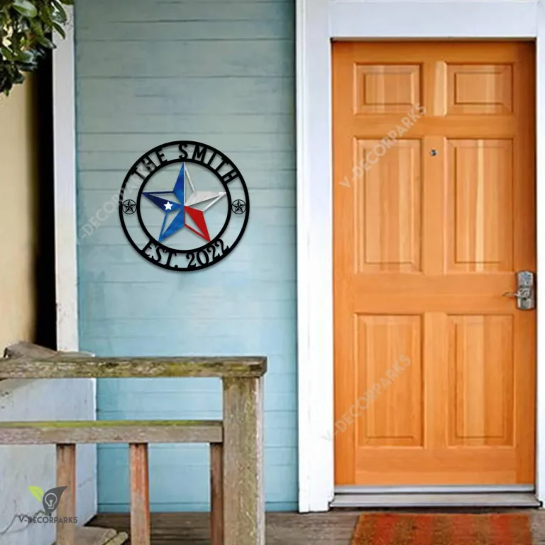 Personalized Texas Lone Star Printed Metal Art, Texas Housewarming Decoration