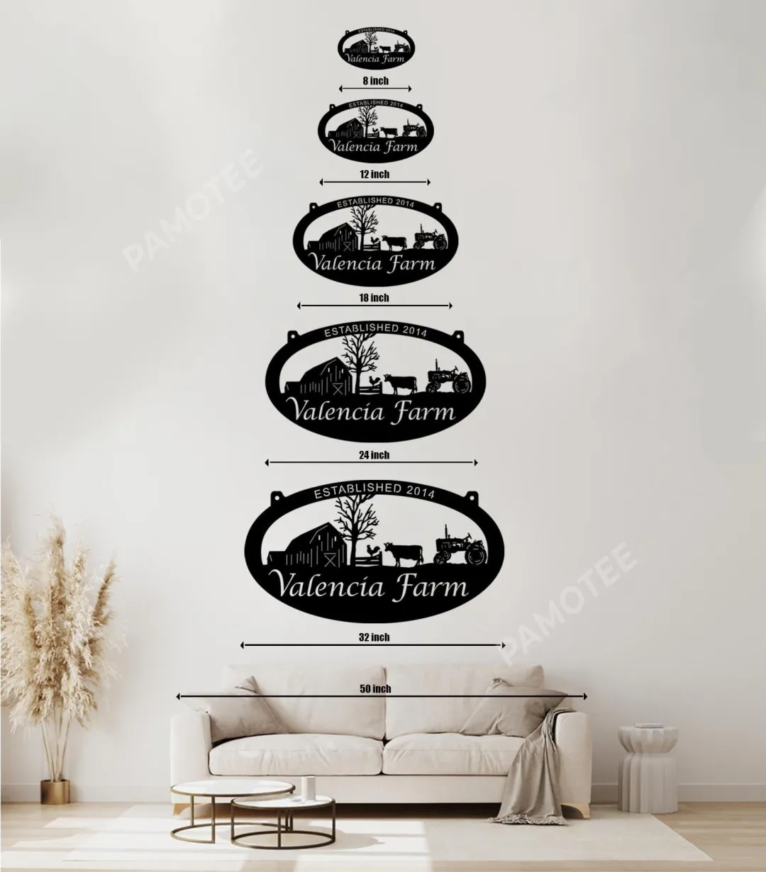 metalsign-size_04dfde20-e690-4482-81ce-eab90c602e22.webp Metal Farm Sign For House Outdoor Metal Sign For Home Decor, Large Metal Family Estate Sign Tractor Family Name Sign Farm Address