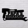 Family Papa's Workshop Tool Box Personalized Metal Wall Art Cut Metal Sign