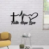 God Faith Hope Love Metal Wall Art Cut Metal Sign