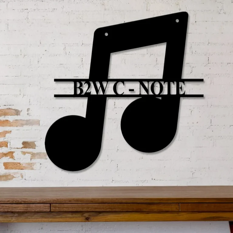 Personalized Music Family Name Sign, Metal Music Sign, Music Note, Custom Music Sign.