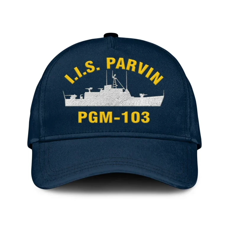 Print/embroidered I.i.s. Parvin Pgm-103 Us Navy Ships Classic Baseball Cap - Gift For Navy Veterans, Gift For Dad, Grandpa