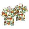 Patrick Floral Shirt, Hibiscus Flowers Summer Beach Shirts, Mens Casual Button Down Shirt Short Sleeve Shirts For Men Women, Tropical Cruise Shirt