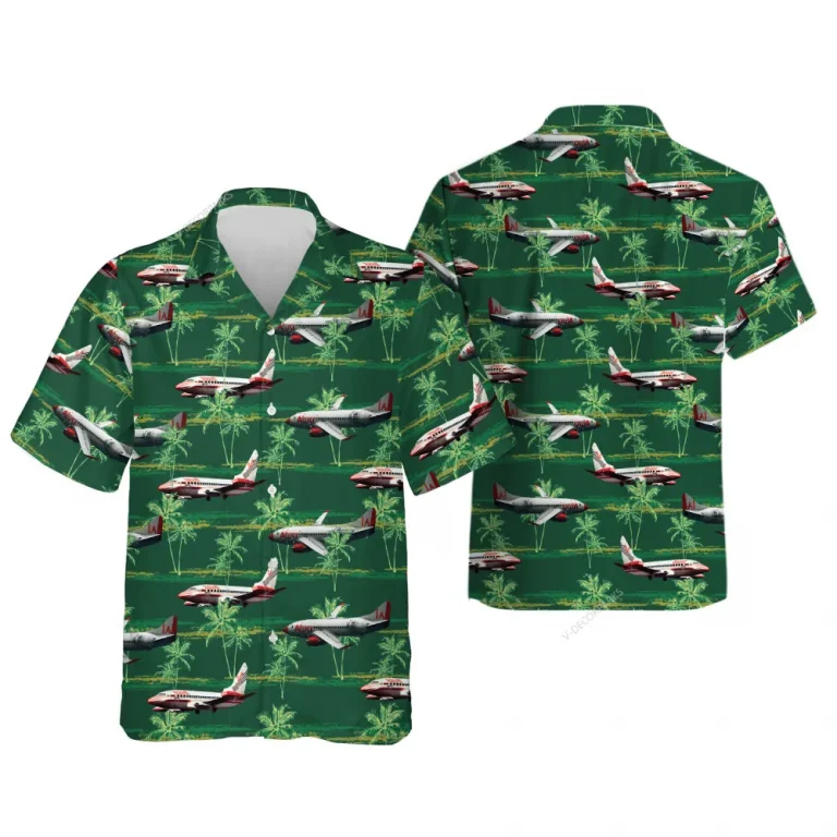 Airplane Army Hawaiian Shirt For Men Women, Aircraft Summer Beach Shirts, Tropical Palm Tree Aloha Shirts, Airplane Mens Button Down Hawaiian Shirts