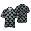 Space Alien Hawaiian Shirt For Men Women, Space Ship Pattern Summer Shirt, Alien Ufo Button Down Short Sleeves, Mens Casual Summer Beach Shirts