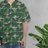 Airplane Army Hawaiian Shirt For Men Women, Aircraft Summer Beach Shirts, Tropical Palm Tree Aloha Shirts, Airplane Mens Button Down Hawaiian Shirts