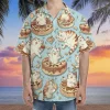 Cat Love Desserts Hawaiian Shirt, Mens Button Down Shirt, Cruise Shirts, Casual Printed Beach Summer Shirt, Dessert Short Sleeve Shirt For Men Women