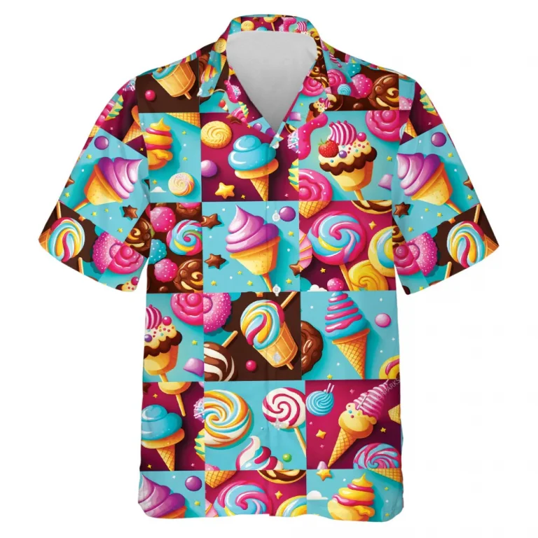 Sweet Cupcakes Hawaiian Shirt, Mens Button Down Shirt, Cruise Shirts, Casual Printed Beach Summer Shirt, Dessert Short Sleeve Shirt For Men Women