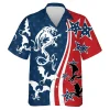 America Flag Dragon Hawaiian Shirts, Dragon Summer Beach Shirts, Men Casual Button Down Shirt Short Sleeve, Dragon Hawaiian Shirts For Men Women